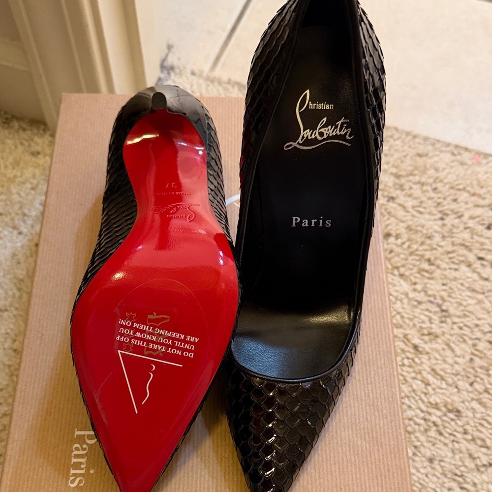 Christian Louboutin Black Python Heels